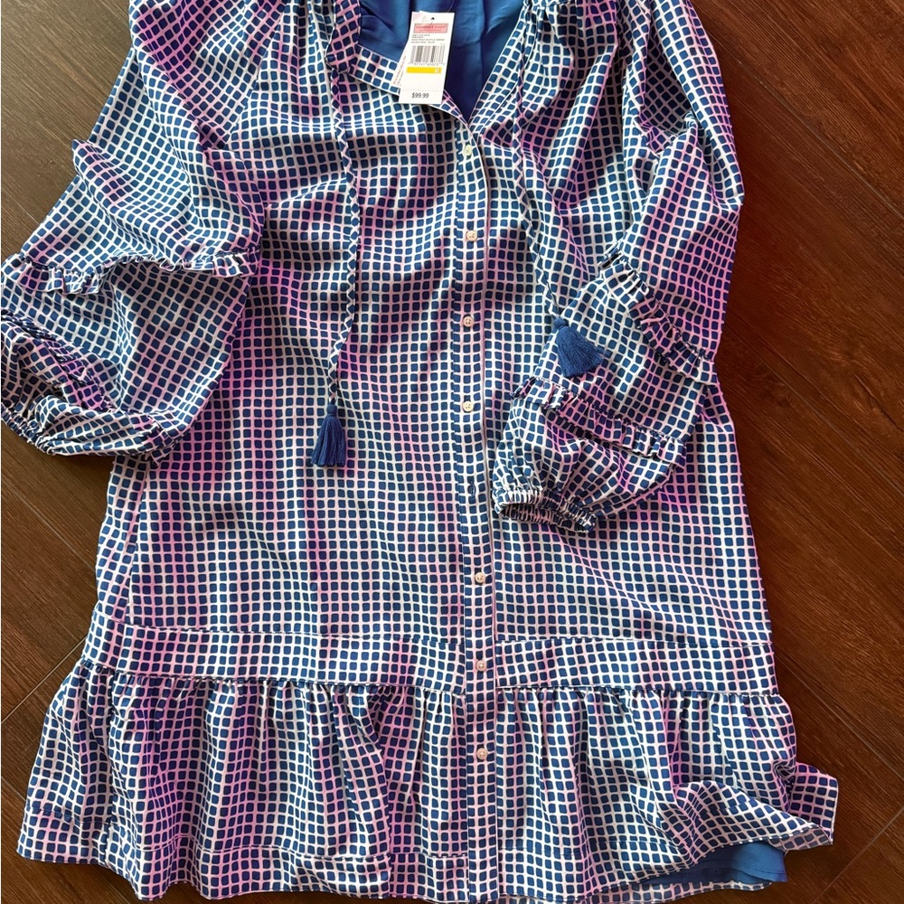 Vineyard Vines Blue and White Grid Dress